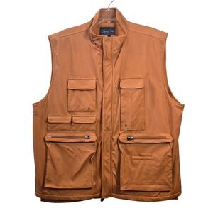 Common Man Dale Waters Vintage Mens XL‎ Orange Utility Fishing Vest NWT **READ**